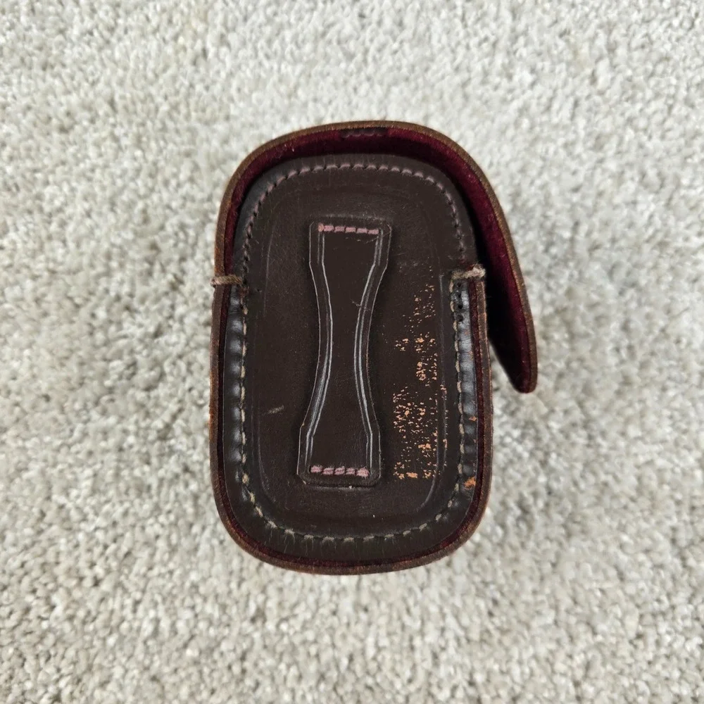GE Light Meter Case Brown Vintage Leather Snap‎ Closure